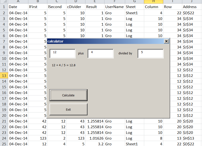 VBA – create a log sheet of Excel with specific actions